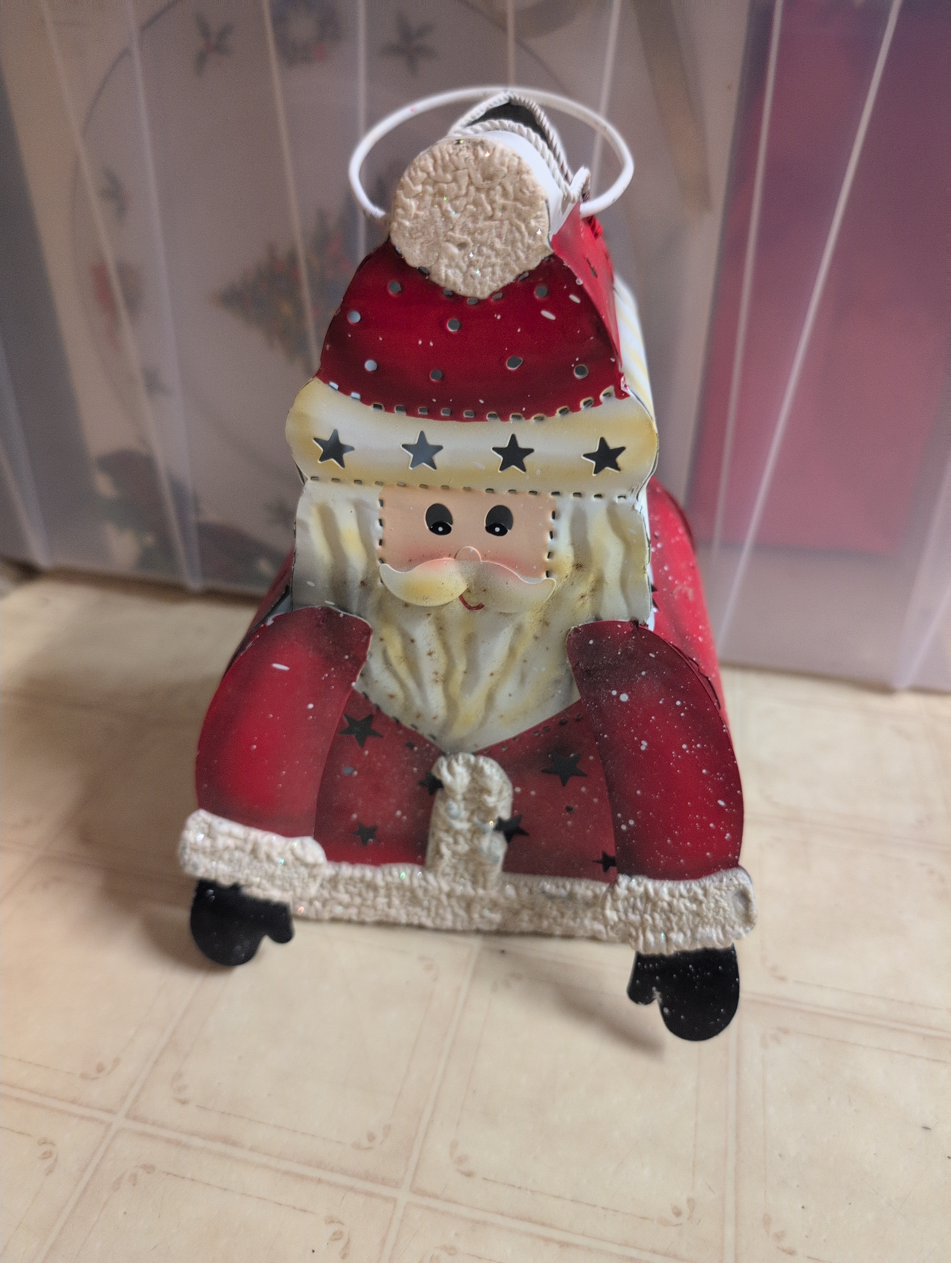 Santa Candle Holder